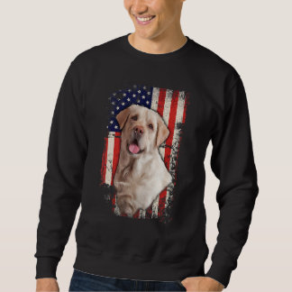 Yellow Labrador Labs Patriotic American Flag Dog 4 Sweatshirt