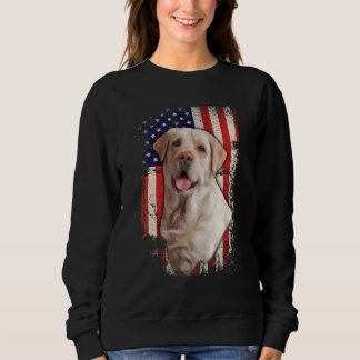 Yellow Labrador Labs Patriotic American Flag Dog 4 Sweatshirt