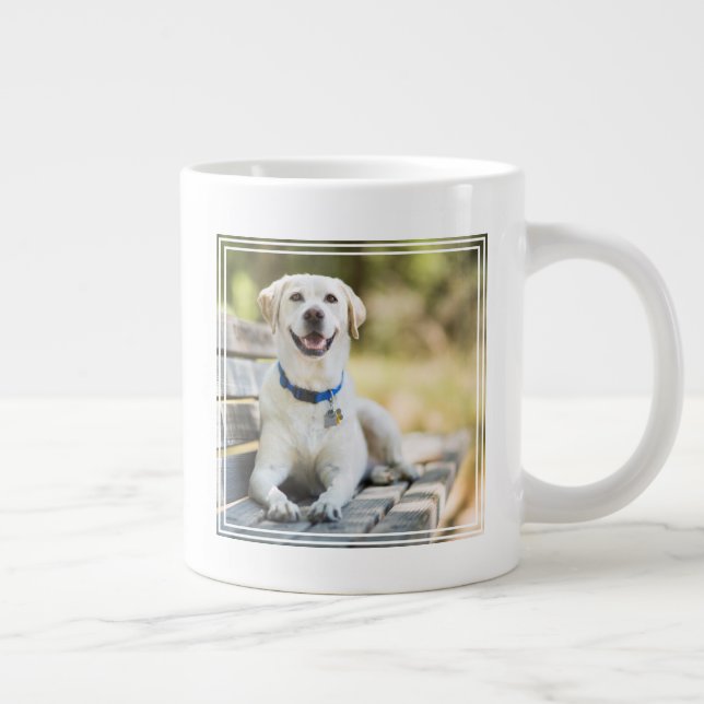 Yellow Labrador Lays On Bench Large Coffee Mug (Right)