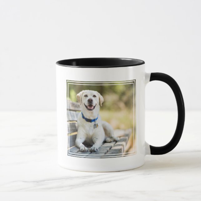 Yellow Labrador Lays On Bench Mug (Right)