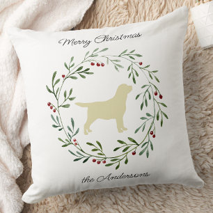Yellow Labrador Merry Christmas Labrador Retriever Cushion