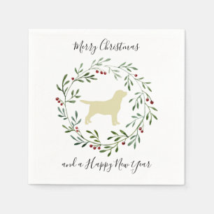Yellow Labrador Merry Christmas Labrador Retriever Napkin