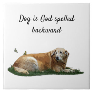 Yellow Labrador Mixed Breed Dog Ceramic Tile