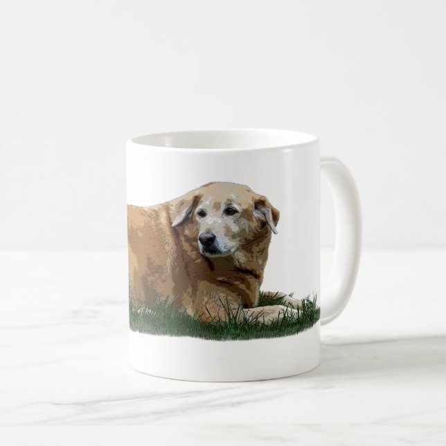 Yellow Labrador Mixed Breed Dog Coffee Mug (Front Right)