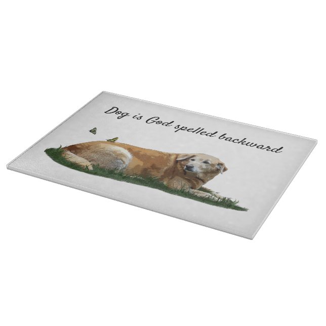 Yellow Labrador Mixed Breed Dog Cutting Board (Corner)