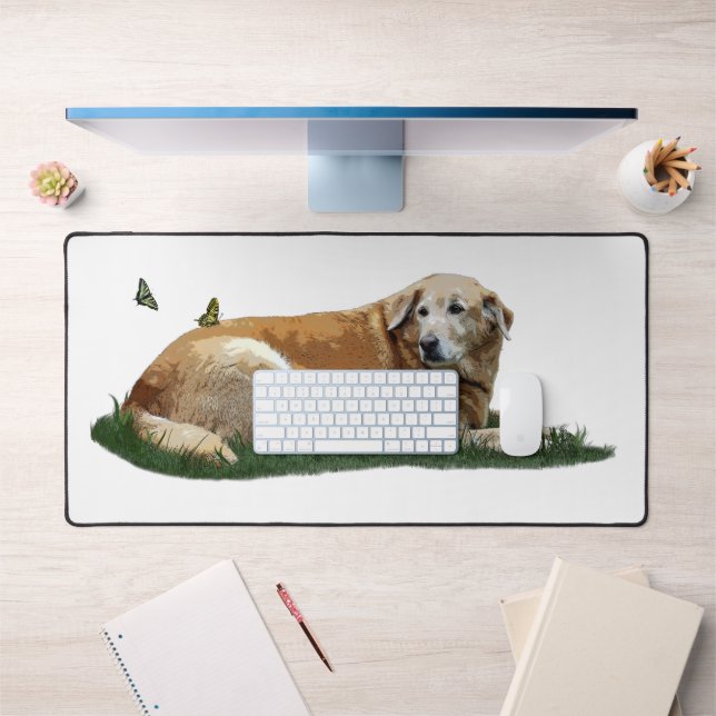 Yellow Labrador Mixed Breed Dog Desk Mat (Office 1)