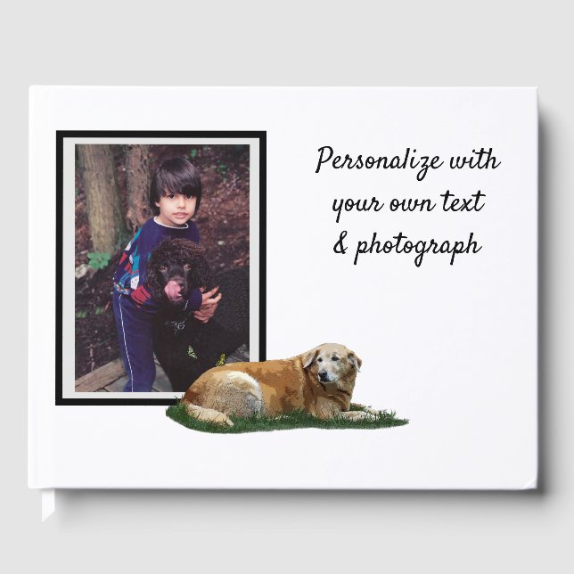 Yellow Labrador Mixed Breed Dog Guest Book (Front)