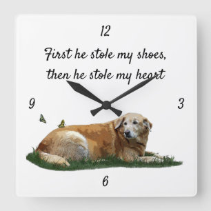 Yellow Labrador Mixed Breed Dog Wall Clock