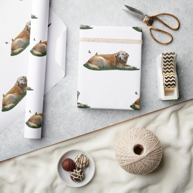 Yellow Labrador Mixed Breed Dog Wrapping Paper (Crafts)