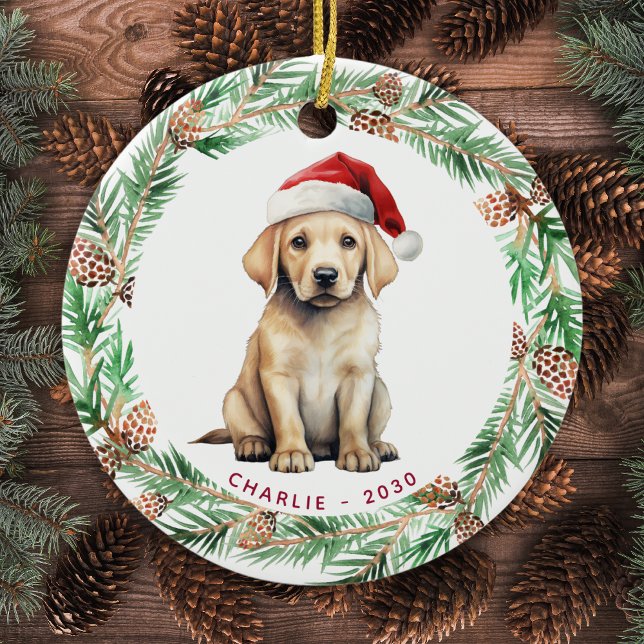 Yellow Labrador Personalised Dog Lover Christmas  Ceramic Ornament (Creator Uploaded)