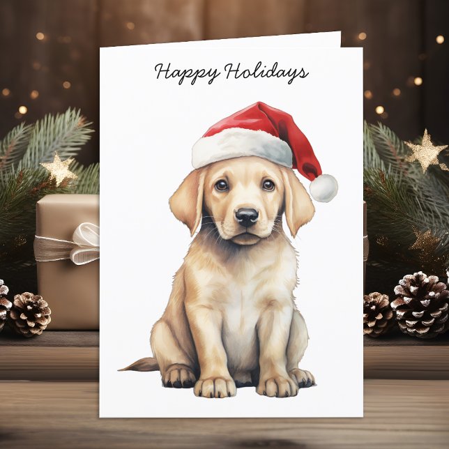 Yellow Labrador Personalised Dog Lover Christmas  Holiday Card (Creator Uploaded)