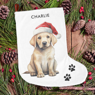 Yellow Labrador Personalised Dog Lover Christmas  Large Christmas Stocking