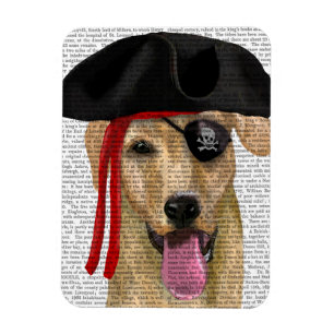Yellow Labrador Pirate 2 Magnet