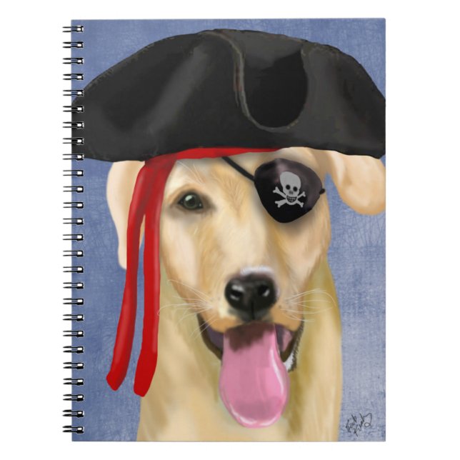 Yellow Labrador Pirate Notebook (Front)
