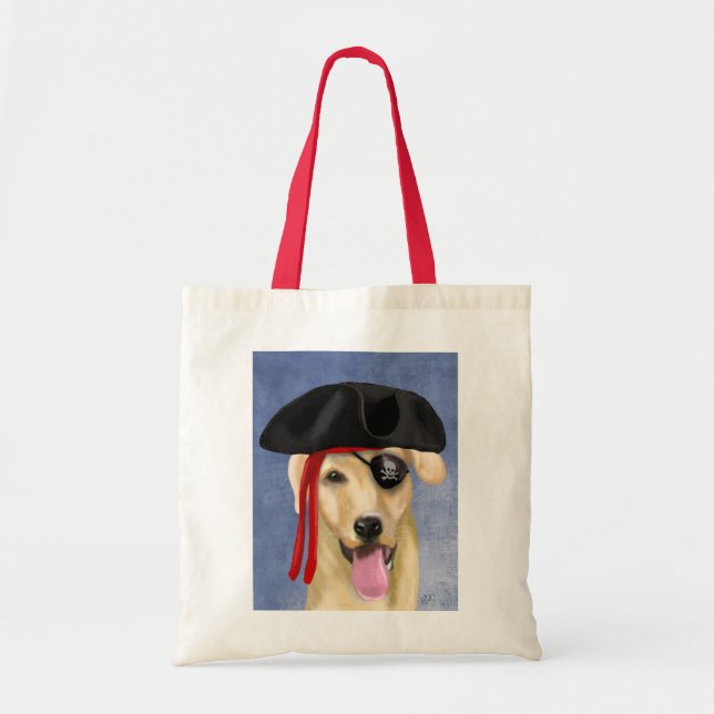 Yellow Labrador Pirate Tote Bag (Front)