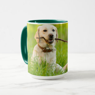 Yellow Labrador Plays Fetch With Stick Mug