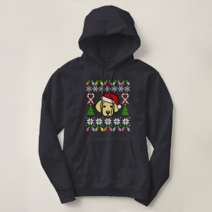 Yellow Labrador Puppy Christmas Pattern Hoodie