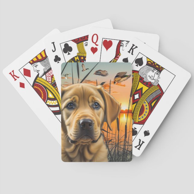 Yellow Labrador Puppy Playing Cards, Labrador  Playing Cards (Back)