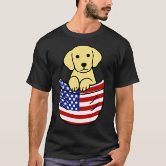 Yellow Labrador Puppy Pocket T-Shirt