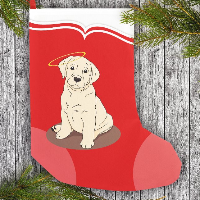 Yellow Labrador Retriever Angel Small Christmas Stocking (Creator Uploaded)