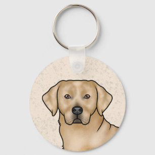 Yellow Labrador Retriever Art Cute Lab Portrait Key Ring