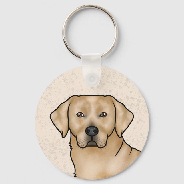 Yellow Labrador Retriever Art Cute Lab Portrait Key Ring (Front)