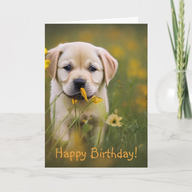 Yellow Labrador Retriever Birthday Card (Front)