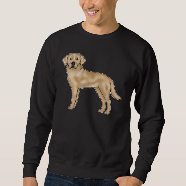 Yellow Labrador Retriever Cartoon Lab Dog Design Sweatshirt (Front)