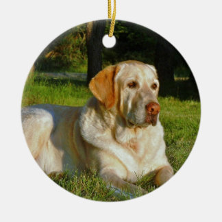 Yellow Labrador Retriever Ceramic Ornament