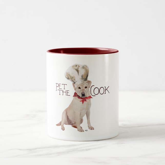 Yellow Labrador Retriever Chef Two-Tone Coffee Mug (Center)