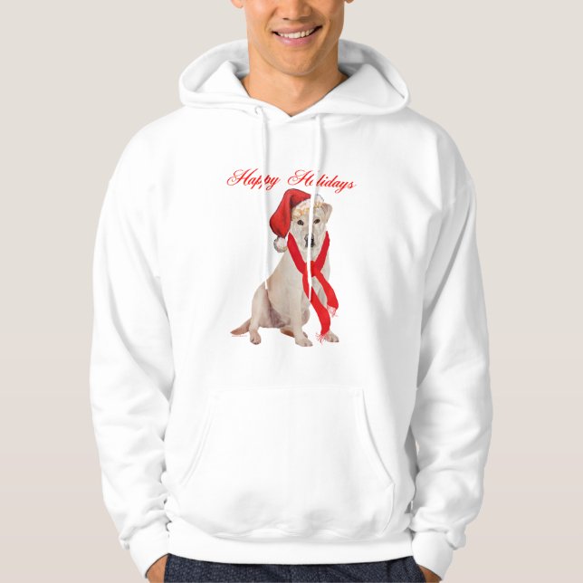 Yellow Labrador Retriever Christmas Hoodie (Front)