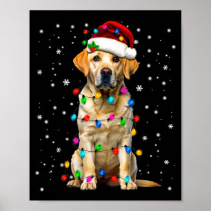 Yellow Labrador Retriever Christmas Tree Light Paj Poster