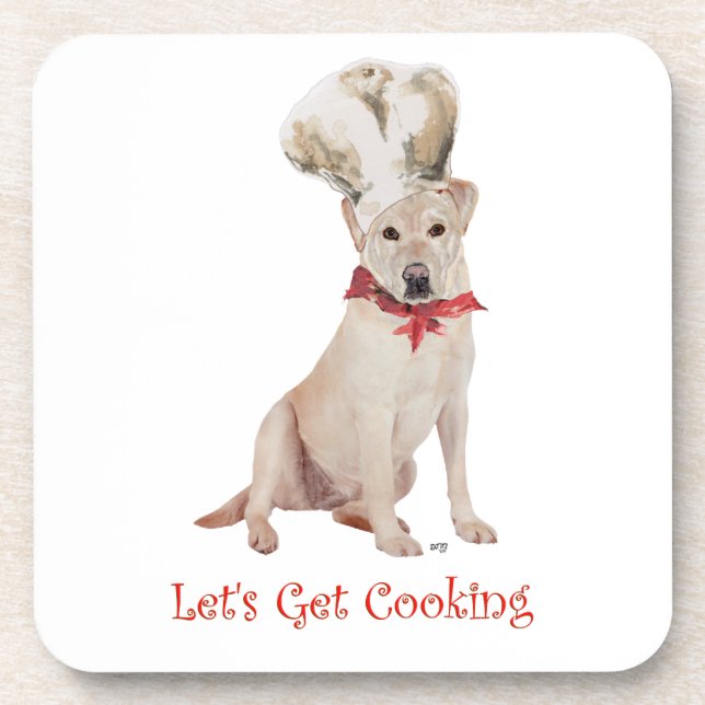Yellow Labrador Retriever Cooking Coaster (Front)