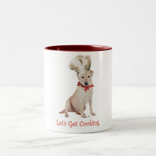 Yellow Labrador Retriever Cooking Two-Tone Coffee Mug