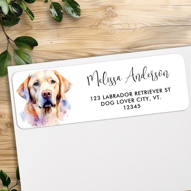 Yellow Labrador Retriever Cute Dog Return Address Label (Creator Uploaded)