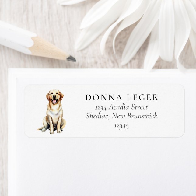 Yellow Labrador Retriever Dog Address Return Address Label (Insitu)