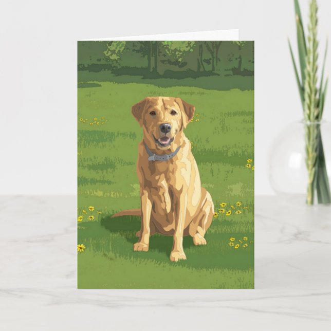 Yellow Labrador Retriever Dog Card (Front)