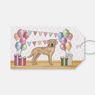 Yellow Labrador Retriever Dog Colourful Birthday Gift Tags