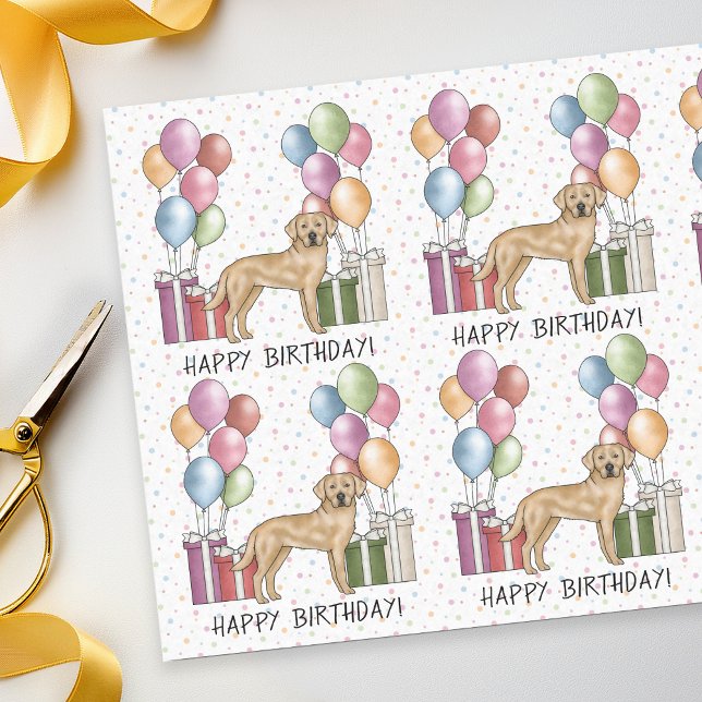 Yellow Labrador Retriever Dog Colourful Birthday Tissue Paper (Creator Uploaded)