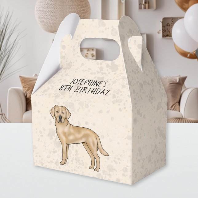 Yellow Labrador Retriever Dog Custom Kids Birthday Favour Box (Creator Uploaded)