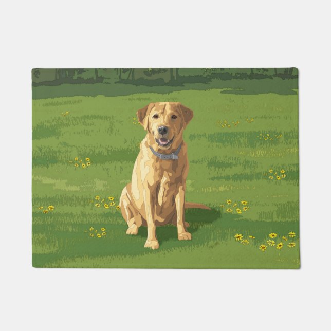 Yellow Labrador Retriever Dog Doormat (Front)