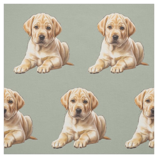 Yellow Labrador Retriever Dog Fabric (Swatch)