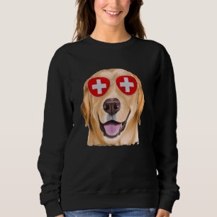 Yellow Labrador Retriever Dog Switzerland Flag Sun Sweatshirt