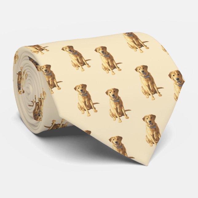 Yellow Labrador Retriever Dog Tie (Rolled)