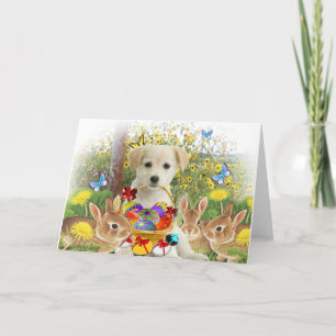 Yellow Labrador Retriever Easter Friends Holiday Card