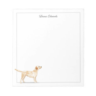 Yellow Labrador Retriever Grey Border Personalised Notepad