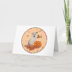 Yellow Labrador Retriever Halloween Card