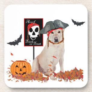 Yellow Labrador Retriever Halloween Coaster