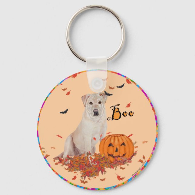 Yellow Labrador Retriever Halloween Key Ring (Front)