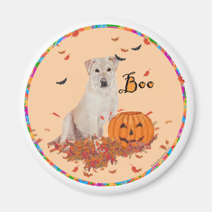 Yellow Labrador Retriever Halloween Magnet